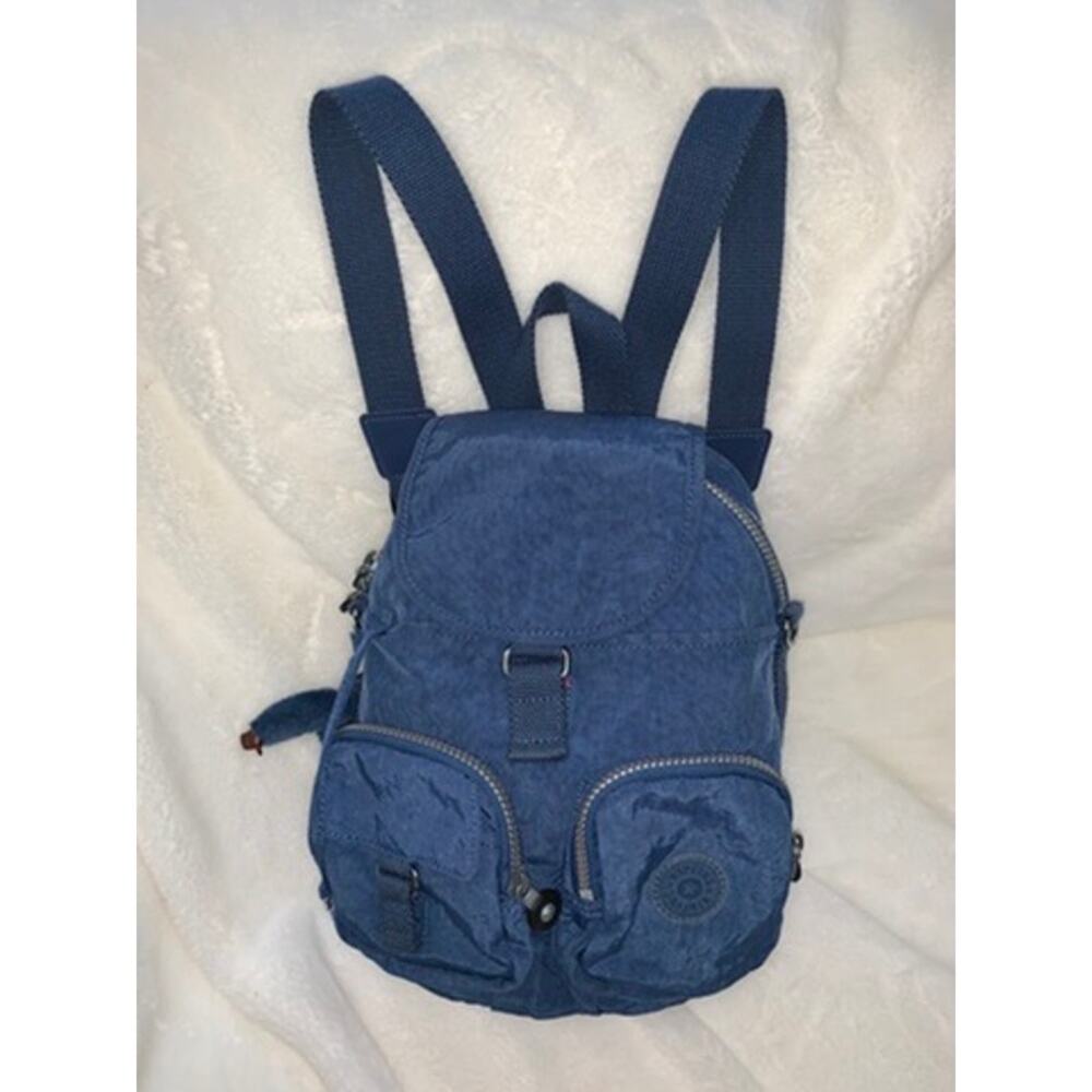 Kipling Queenie Small Backpack True Blue Tonal Unisex Adjustable Straps